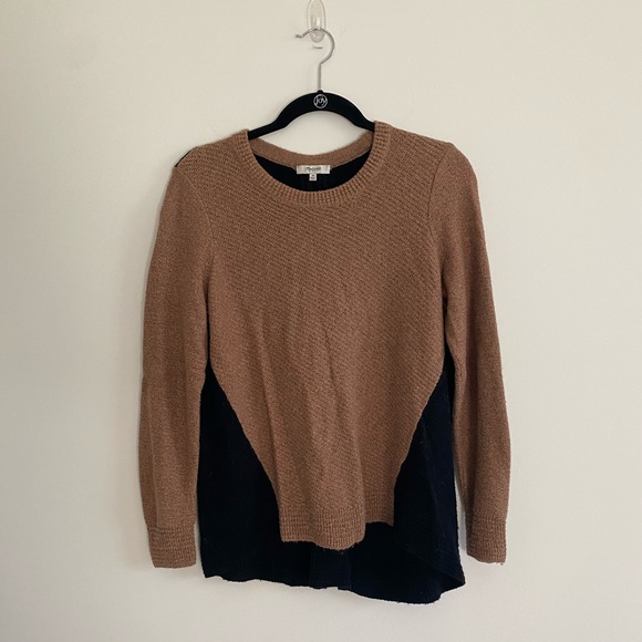 Madewell Backzip Pullover Sweater in Color Block - Picture 3 of 6